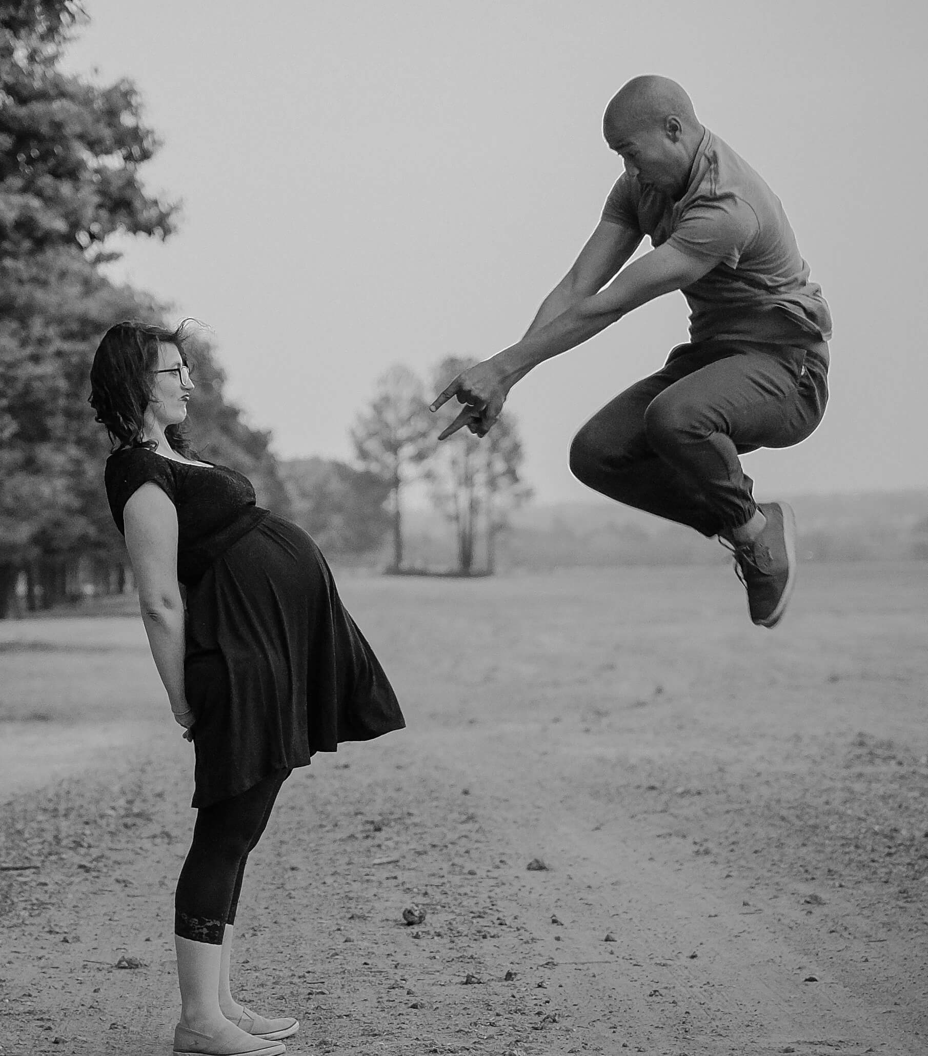 Afbeelding van springende vader